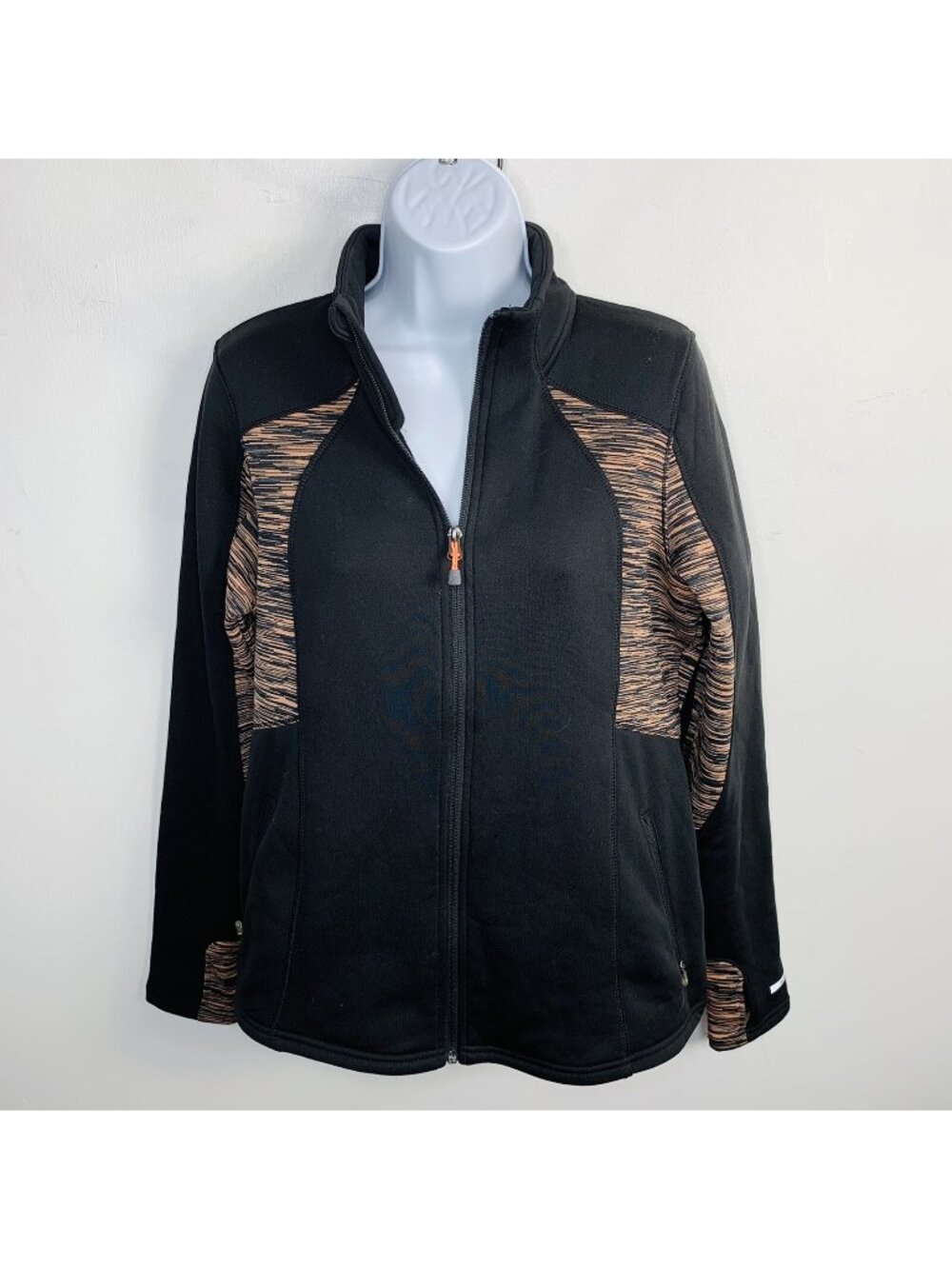 Avalanche Womens Jacket Sz L Black Zip Thumb Holes Athletic Wicking Activewear - Picture 1 of 12